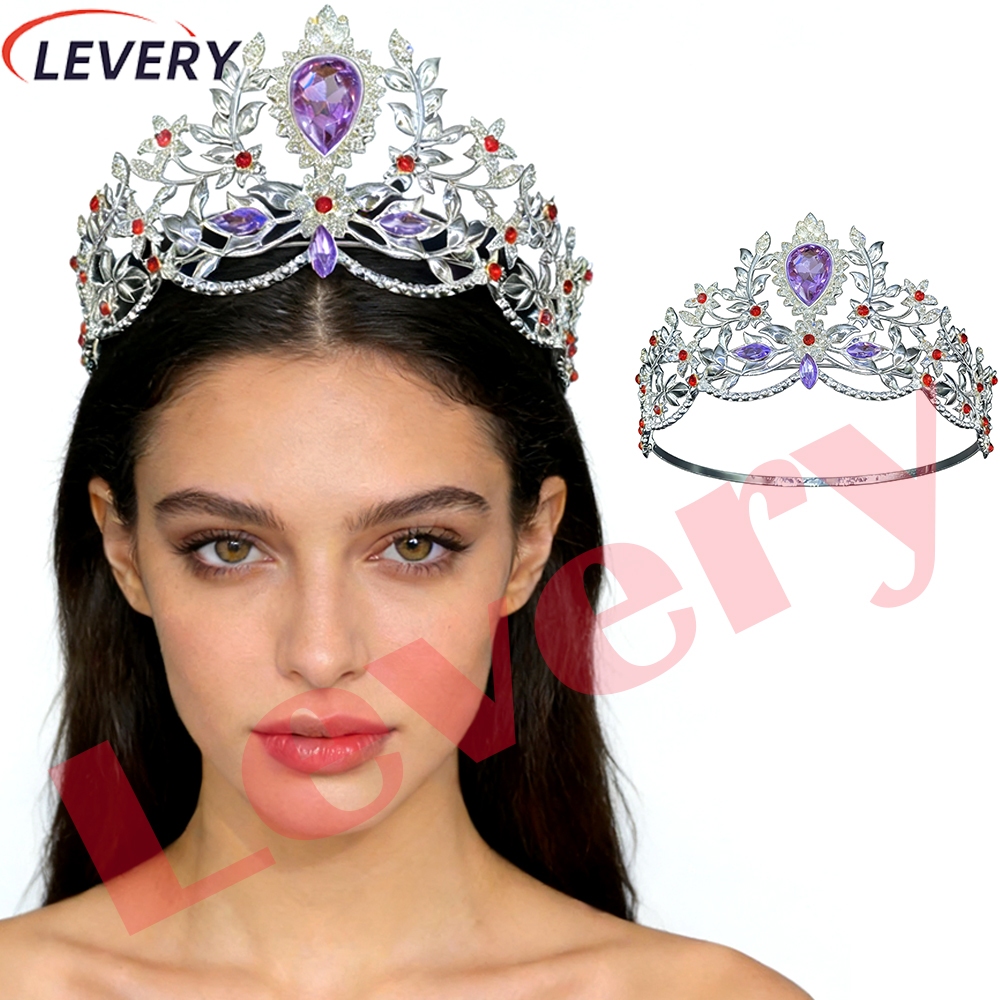 Lady Crown คริสตัลสวารอฟสกี้ขนาดใหญ่สำหรับเจ้าสาวและงานพิเศษ พร้อมTiara สำหรับผม