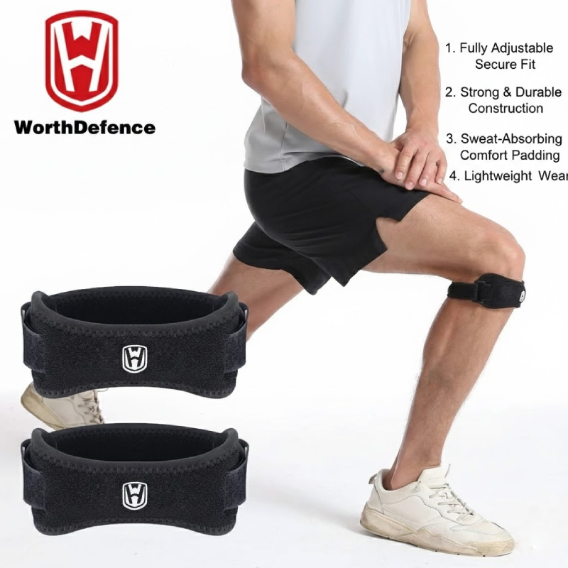 คุ้มค่า Patella เข่าสนับสนุนรั้งปรับ Eva Pad สายรัดป้องกันสําหรับบาสเกตบอลวอลเลย์บอลวันหยุดของขวัญ