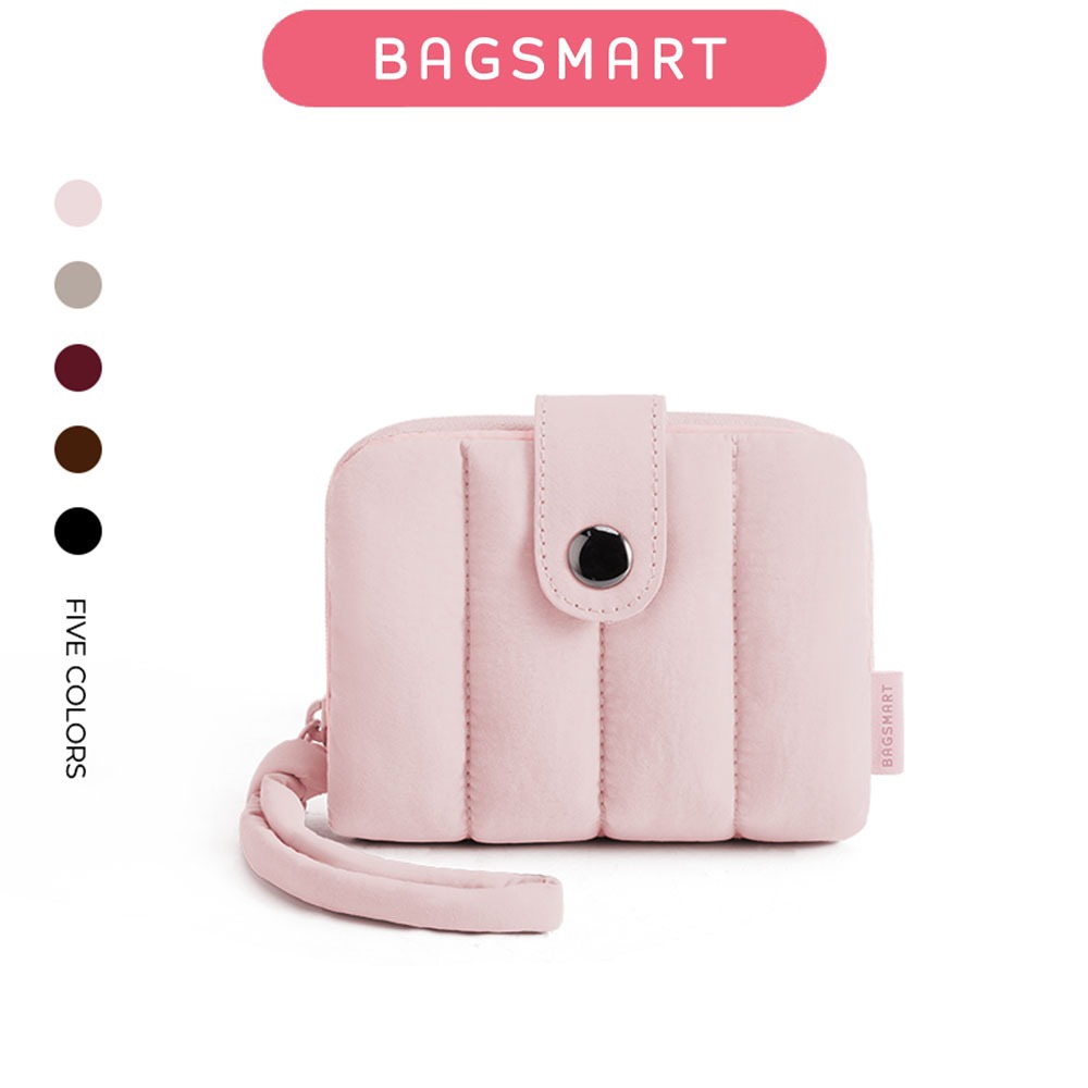 BAGSMART Fluffy Wallet Clip กระเป๋าใส่เหรียญกันน้ําพร้อมซิป พับได้ สำหรับการเก็บบัตรและการเป็นของขวัญที่ดี