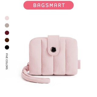 BAGSMART Fluffy Wallet Clip Waterproof Coin Purse Wristlet with Zipper, Bi-Fold & Id Card Holder for Women Gifts