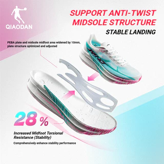 Qiaodan WIND 4.0 รองเท้าวิ่งผู้ชาย Marathon Racing การฝึกอบรมกีฬาสบาย Antiskid QDB023262298