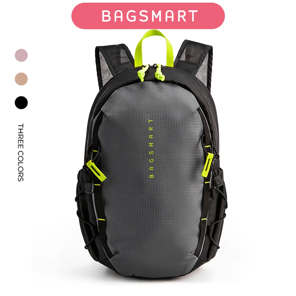 BAGSMART กระเป๋าเป้สะพายหลังกลางแจ้งขนาดเล็กพร้อมหัวเข็มขัดแบบยืดหยุ่น, กระเป๋านักเรียน Daypack สาเหตุน้ําหนักเบากันน้ําสําหรับเดินทาง