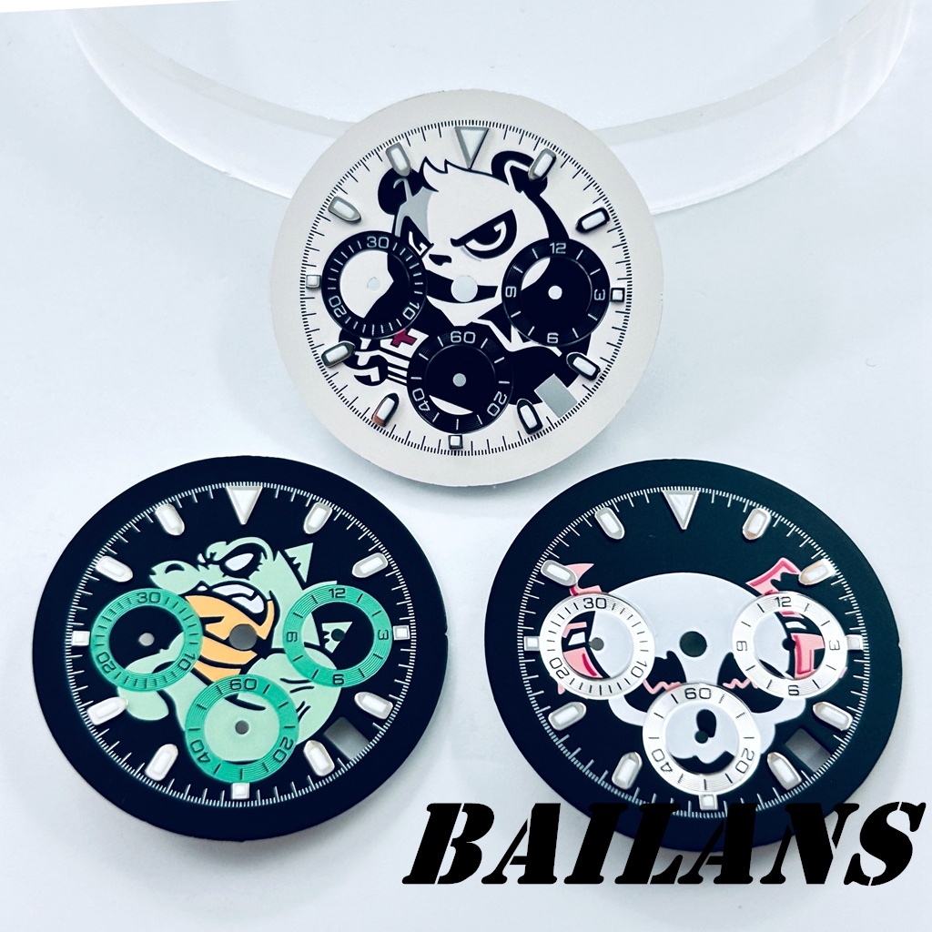 32.5 มม.นาฬิกา 6 มือสีเขียว Luminous Dial สําหรับ VK63 VK63A Quartz Movement Chronograph Indites นาฬ