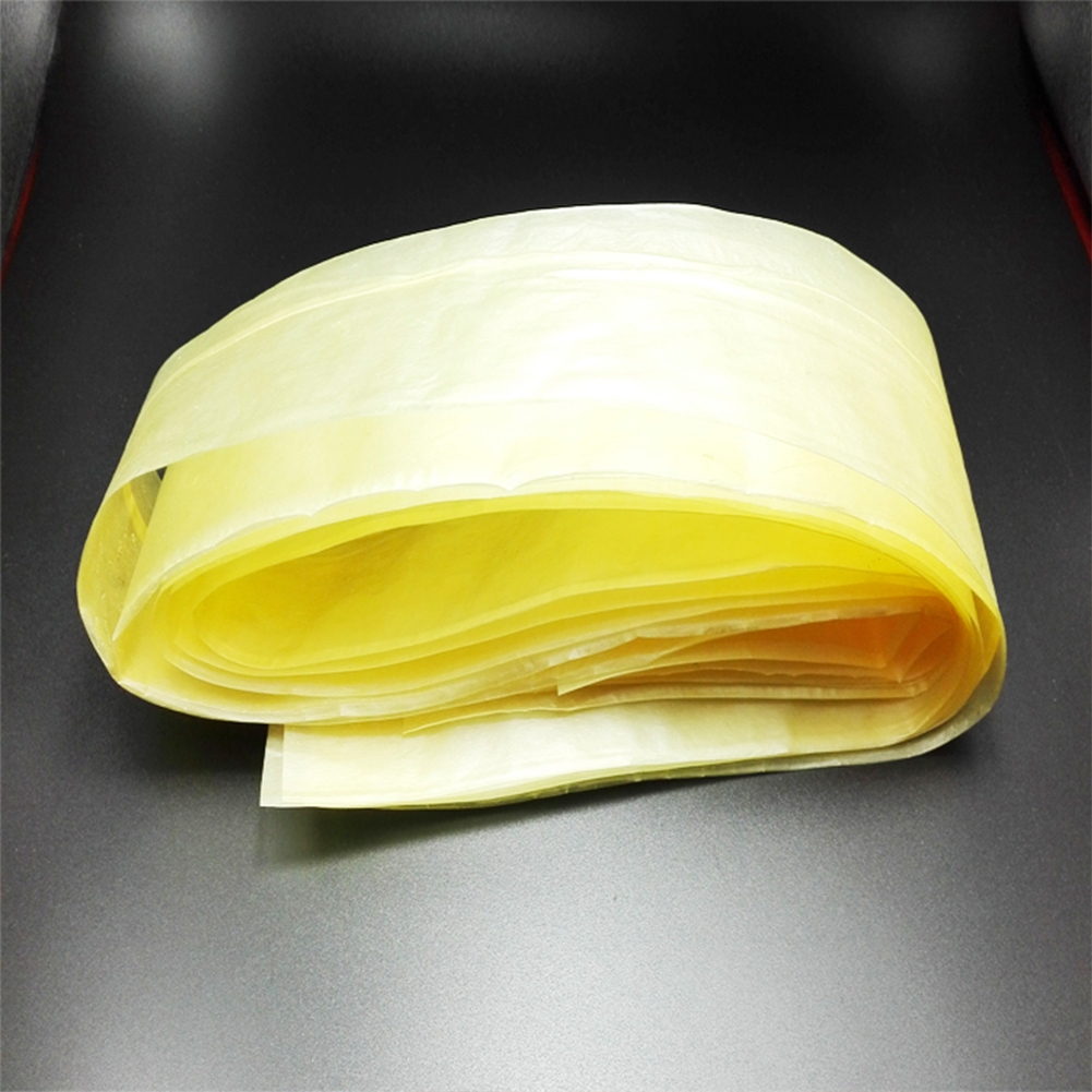 ยาว 5M 75 มม.กว้าง 50 มม.เส้นผ่านศูนย์กลางสีเหลืองคอลลาเจนไส้กรอกปลอกสําหรับ DIY เอเชียสไตล์ไส้กรอก 