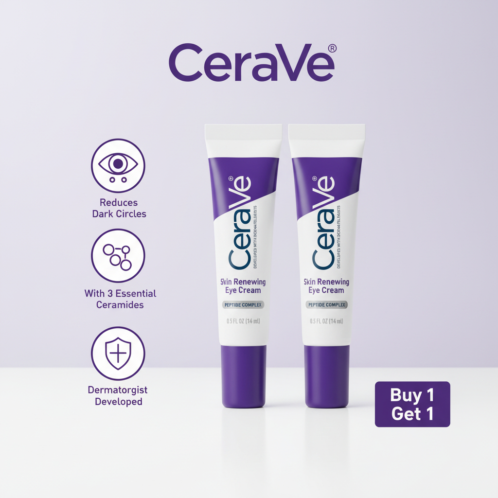 [ 1 แถม 1 ]Cerave Eye Repair Cream 14 ml.พร้อมส่ง CeraVe Skin Renewing Eye Cream 14.2 กรัม