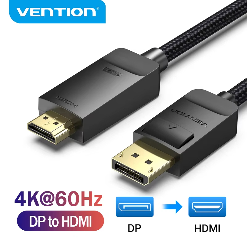 Vention DisplayPort to HDMI Cable 4K 60Hz DP to HDMI Cable Display Port Male to HDMI Male Adapter fo