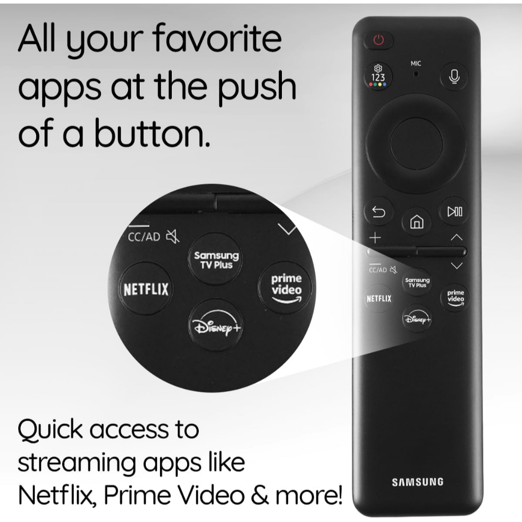 BN59-01455A รีโมทคอนโทรลเสียงพลังงานแสงอาทิตย์สําหรับ Samsung สมาร์ททีวี, NEO QLED Crystal UHD OLED 