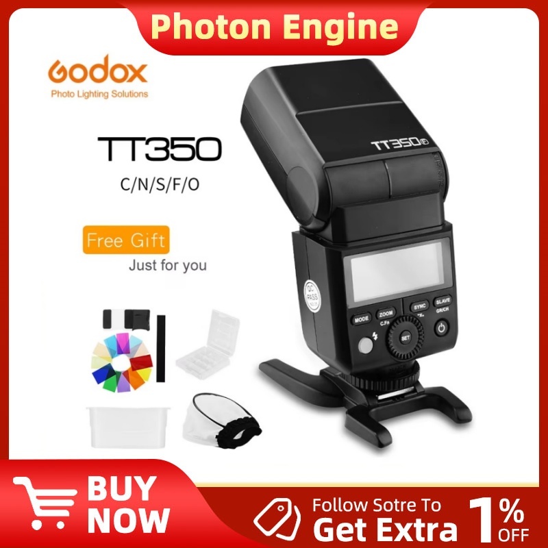 Godox TT350C TT350N TT350S TT350F TT350F TT350O แฟลช 2.4G HSS TTL แฟลช Speedlite ไร้สาย