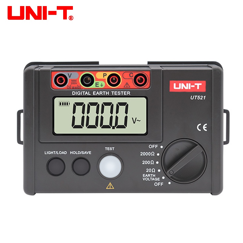 UNI-T UT521 UT522 เครื่องทดสอบความต้านทานสายดิน 0-40/400/4000 Ω การป้องกันฉนวนคู่