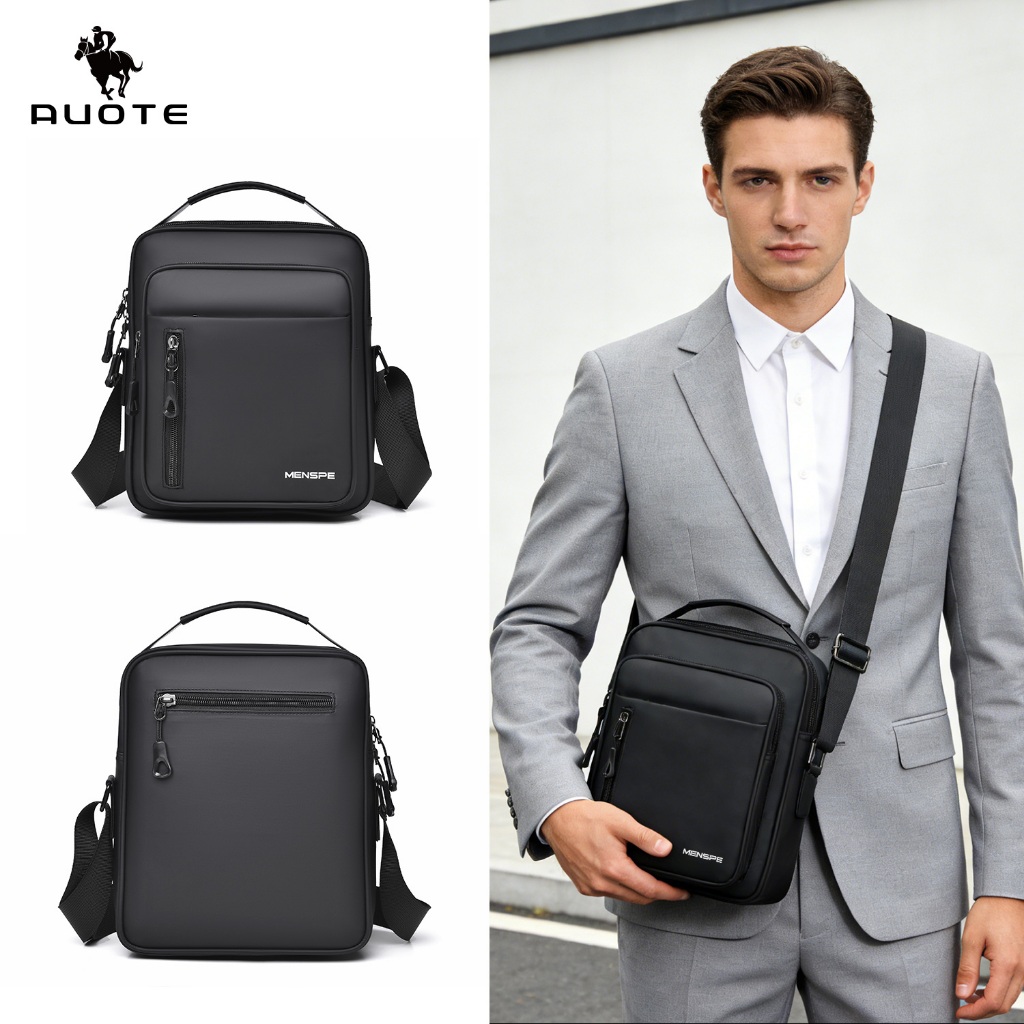 AUOTE Shoulder Bag Large Capacity Fashion Trend Cross Body Business  Handbag Lightweight Casual Tablet Bag