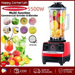 Blender Heavy Duty Multifunctional Ice Crushed Juicer 5500W 2.5L Commercial Blender Fixed Blender Food Processor Kitchen Smoothie High Power Juicer Blender