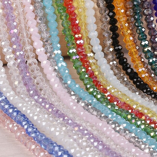 125 ชิ้น/แพ็ค 4 มม.Multicolor คริสตัลลูกปัดตัด Faceted ลูกปัดแก้วสําหรับเครื่องประดับทํา DIY สร้อยข้อมือสร้อยคอ