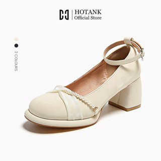 HOTANK รองเท้าแมรี่แจน แบบหนา แต่งหัวเข็มขัด แฟชั่น ส้นหนา