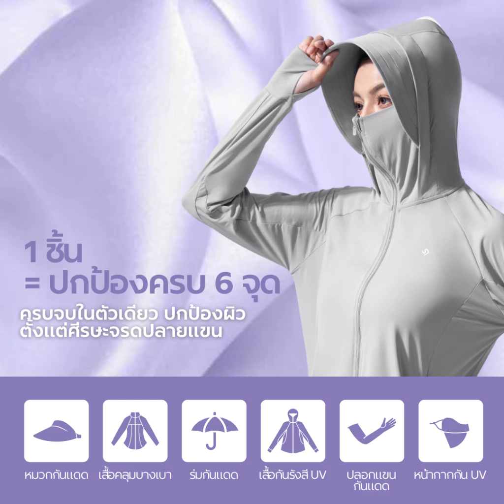 NEAU SilkShell เสื้อกันแดดแขนยาว UV UPF100+ ผ้าไอซ์ซิลค์ ใส่ได้ทั้งชายหญิง S-XXL thumbnail 9