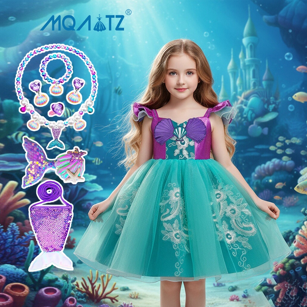 MQATZ Carnival เด็กคอสเพลย์ชุดสําหรับเด็กผู้หญิงเด็กเด็กผู้หญิงชุดเจ้าหญิงวันเกิดบทบาทเล่นเครื่องแต่