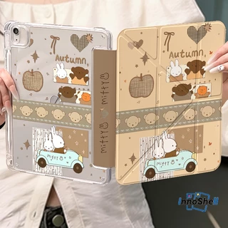 เคสiPad แบบพับได้ 3+Y สำหรับ Miffy Gen11 A16 Gen10 2022 Air6/7 Air4 Air5 10.9 ​​Gen7 Gen8 Gen9 Pro11