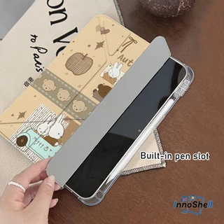 เคสiPad แบบพับได้ 3+Y สำหรับ Miffy Gen11 A16 Gen10 2022 Air6/7 Air4 Air5 10.9 ​​Gen7 Gen8 Gen9 Pro11