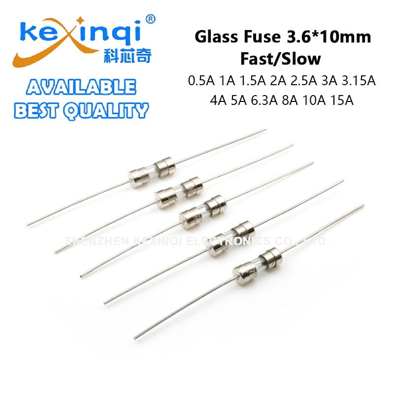 (10 ชิ้น) 3.6*10 มม.Fast/Slow Blow Tube ฟิวส์ 0.5A 1A 1.5A 2A 2.5A 3A 3.15A 4A 5A 6.3A 8A 10A 15A AM