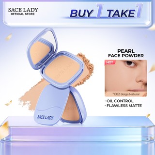 [B1T1] SACE LADY Pearl Oil Control Waterproof Face Powder  SPF 30 PA +++ Powders Long Lasting Flawless Master Setting Face Makeup With Mirror