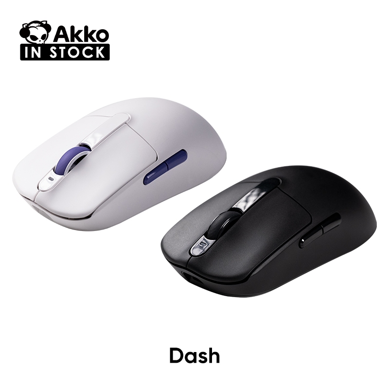 เมาส์ Tri-mode Akko Dash Gaming พร้อมเซ็นเซอร์ PAW3950 / PAW3395, ชิปนอร์ดิก, อัตราการผสมเกสร 40±5g,
