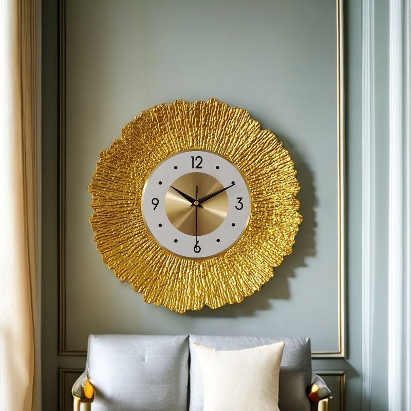 clock นาฬิกาแขวนสร้างสรรค์ห้องนั่งเล่นแสงหรูหราตกแต่งที่ทันสมัยเรียบง่ายศิลปะเหล็กใบ้นาฬิการ้านอาหารตกแต่งบ้าน