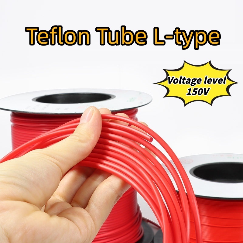 ท่อเทฟลอน 150V สีแดง L-shaped PTFE Capillary Tube สําหรับแก๊ส-ของเหลวการขนส่งวาล์ว Core PTFE Tube