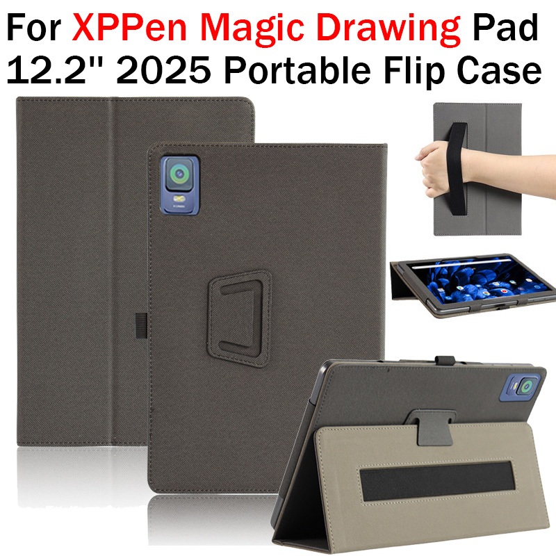 สําหรับ XPPen Magic Drawing Pad 2025 12.2 แบบพกพามือถือ Flip Case Android แท็บเล็ตหนัง Texture Stand