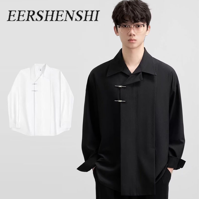 Eershenshie เสื้อเชิ้ตแขนยาวสไตล์จีน สำหรับทั้งผู้ชายและผู้หญิง