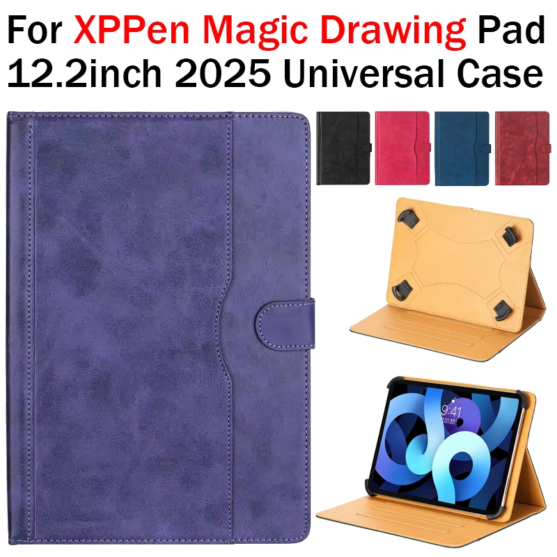 ซองหนังสากลสําหรับ XPPen Magic Drawing Pad 12.2 นิ้ว 2025 Android แท็บเล็ต Drop-Resistant Flip Cover