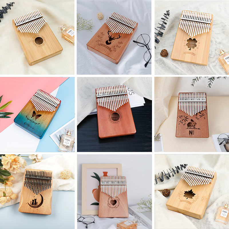 ส่งไวจากไทย เครื่องดนตรี คาลิมบาไม้ 17 คีย์ Heart Kalimba