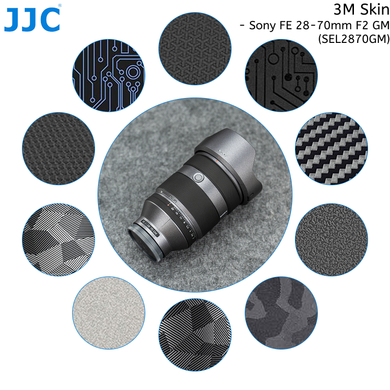 JJC สติกเกอร์เลนส์กล้องตกแต่งฟิล์มผิวสําหรับ Sony FE 28-70 มม.F2 GM (SEL2870GM) เลนส์, Residual-free 3M วัสดุสติกเกอร์ป้องกันรอยขีดข่วน