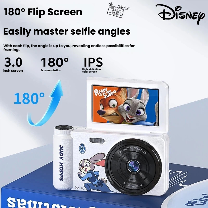 (C19)Disney Mini Digital Camera 12MP, 1080P FHD Video Vlogging Portable Camera for Birthday Ideal Gift