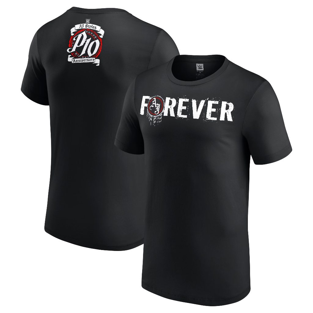 เสื้อยืด New Wwe Mens Black AJ Styles Forever