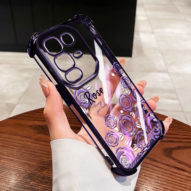 VRQR สําหรับ Infinix หมายเหตุ 50 Pro Plus 4G 5G หมายเหตุ 50 Pro + 5G X6855 X6856 X6858 ปลอก Rose Pea