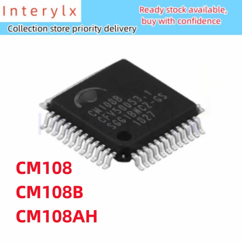 2 ชิ้น/ล็อต CM108 CM108AH CM108B LQFP48USB Sonic การ์ดถอดรหัสชิป Patch IC