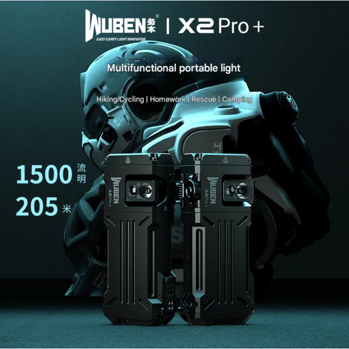 Wuben X2 Pro + อัพเกรดไฟฉายซูมแบบพกพาชาร์จมินิกลางแจ้งแบบพกพา Camping Flood Light