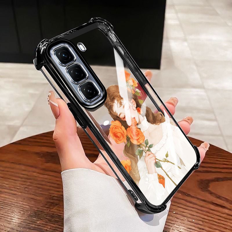 YBD สําหรับ Tecno Spark 40 Pro + Spark 40C KM6 KM7 Tecno Pova Slim KM9 Anti-drop ป้องกันสาววัยรุ่นถ่