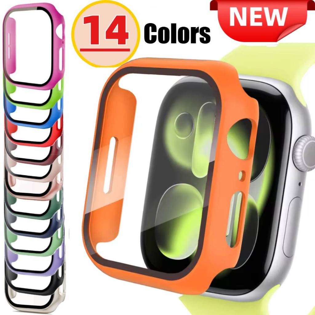 กระจกนิรภัย + ฝาครอบ Clear Shield Case สําหรับ Apple Watch S11/S10/SE3/Ultra3/Ultra/SE/6/5/4 ขนาด 46/49/45/44/42/41 มม.