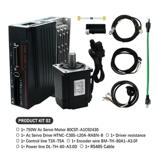 HLTNC 400W 750W ชุดเซอร์โวมอเตอร์ – ความเร็วสูง 3000RPM พร้อมการควบคุม 5-24V/0-10V/RS485 สําหรับเราเตอร์ CNC
