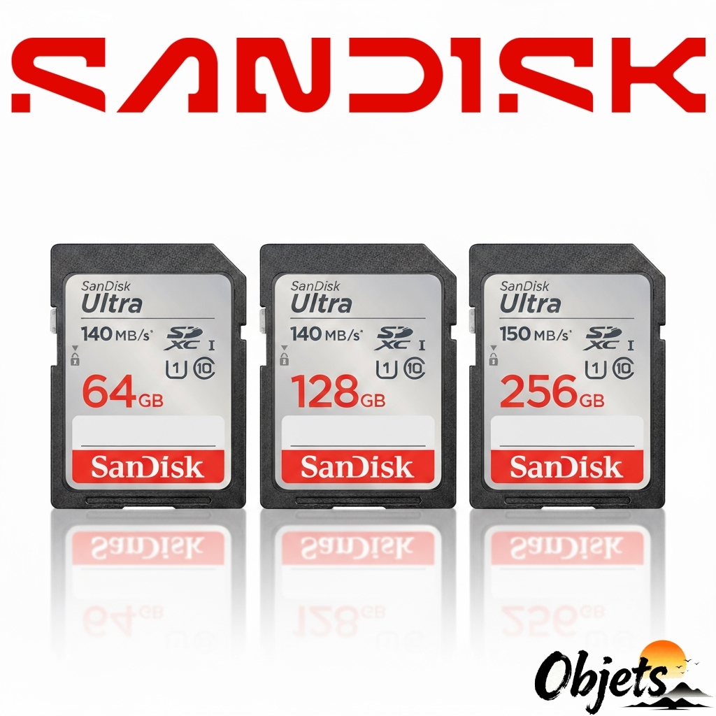 SanDisk Ultra SDHC และ SDXC UHS-I (64GB/128GB/256GB) 120MB/s - การ์ดหน่วยความจํา Full HD SD 150MB/s 