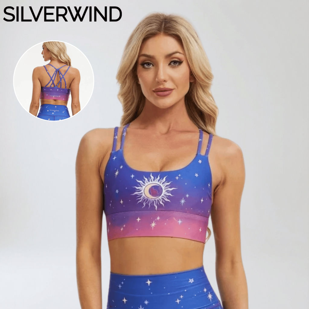 SILVERWIND Dawn Bloom Strappy Sports Bra สําหรับผู้หญิง Strappy Criss Cross Bra สําหรับผู้ใหญ่พิลาทิ