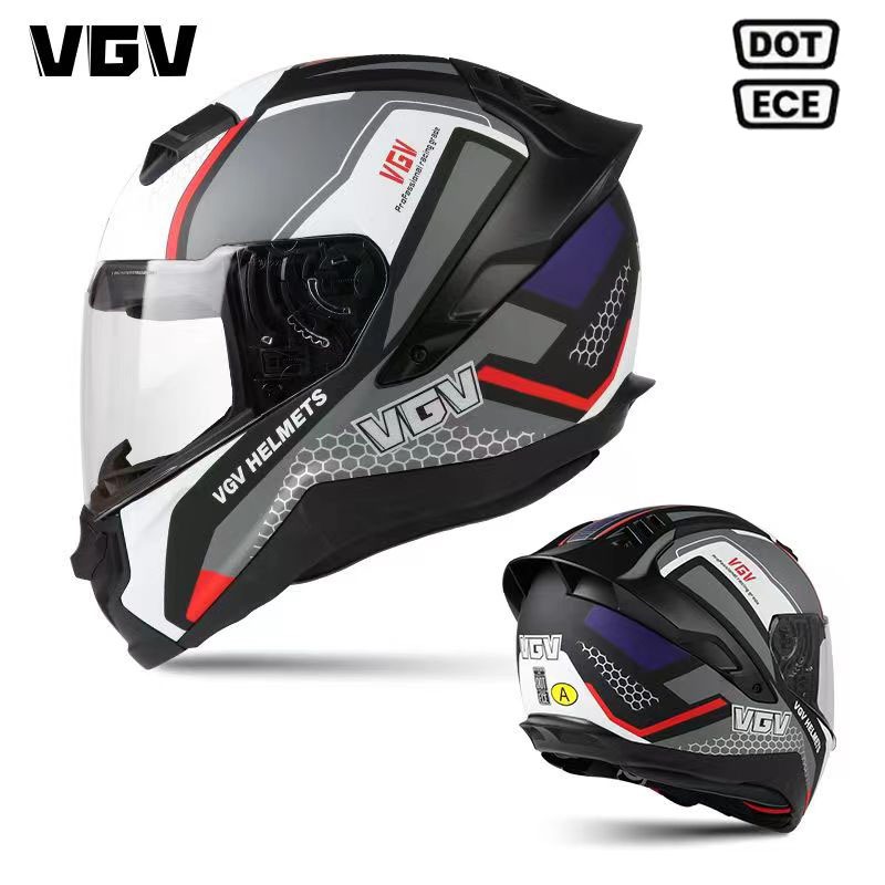 VGV หมวกกันน๊อค ผ่านการรับรอง ECE ใช้ได้ทุกฤดูกาล ลดเสียงรบกวน สำหรับผู้ชายและผู้หญิง หมวกกันน็อคเต็