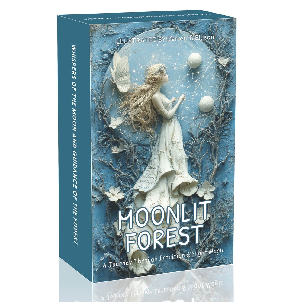 54 การ์ด Moonlight Forest Oracle Deck, 13x8 Cm, ค้นพบความคิดที่แท้จริงของคุณ, การ์ดเกม Guardian Wildlife, เปิดเผยจิตวิญญาณ