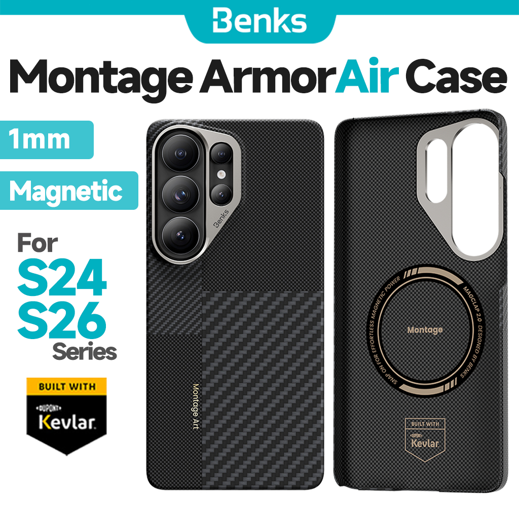 [Benks Official] Benks Magnetic Montage ArmorAir Case สําหรับ Samsung S26 S25 Ultra S26+ S24 ในตัวคาร์บอนไฟเบอร์บางน้ําหนักเบาสไตล์ Minimalist ปลอกใส่โทรศัพท์