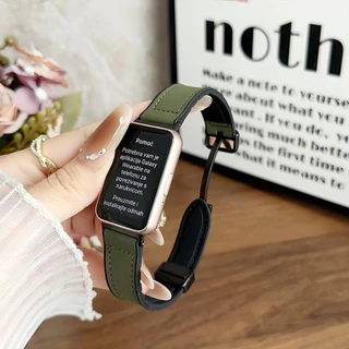 สำหรับ Samsung Galaxy Fit 3 สายรัดแม่เหล็กหนังเปลี่ยนสร้อยข้อมือห่วงเข็มขัดสมาร์ทวอทช์สำหรับผู้ชายและผู้หญิง