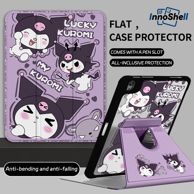 ⚡จัดส่งทันที⚡เคสไอแพดมีโบว์ การหมุน 360 Kuromi Pro13 11 Air7/6 Gen11 Gen10 Air5 Gen9 เคสipad Gen8/7