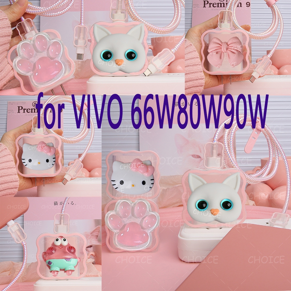สําหรับ VIVO 66W Charger Protector ชุดสําหรับ 80W 90WType C Fast Quick สําหรับ V27 V25PRO V29 V50 V60 Charger 6se/Y77/Z6/X80/S16/S15Pro Fast สายชาร์จ Protector