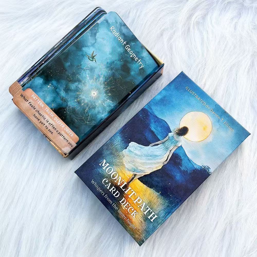 พร้อมสต็อก [ของแท้ดั้งเดิม] Heaven and Earth Path 12X7cm Moonlit Path Oracle Card Moonlit Path Oracl