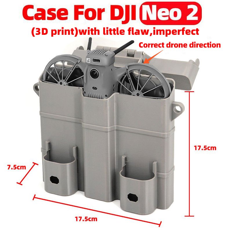 กล่องเก็บของสำหรับ DJI Neo 2 พิมพ์ 3 มิติ เคสกันฝุ่นแบบพกพา กระเป๋าใส่แบตเตอรี่ อุปกรณ์ป้องกัน