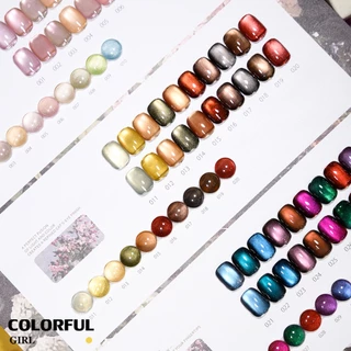 【พร้อมส่ง】COLORFUL GIRL 30 สี ✨ สีเจลแคทอายเนื้อซาติน + สีเจลแคทอายลูกแก้ว ครบเซ็ต 30 ติดทนนาน เงางามประกายหรูหรา เหมาะสำหรับร้านทำเล็บมืออาชีพและใช้ส่วนตัว แถมฟรีชาร์ท Cat Eye 30 สี (ทามาให้แล้ว พร้อมใช้งาน)